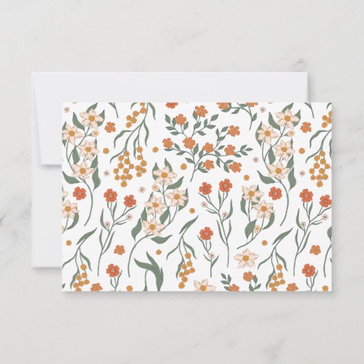 Modern Retro Groovy Floral Baby shower Bedankkaart (Achterkant)