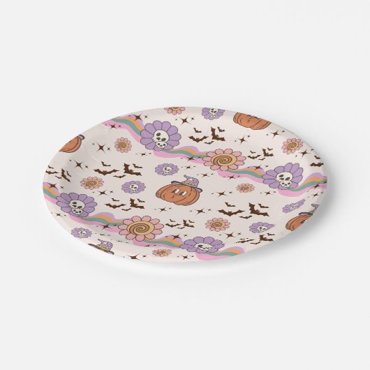 Modern Retro Groovy Fun Halloween Papier Bord (Gekanteld)