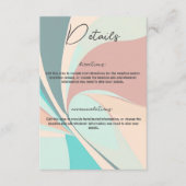 Modern Retro Groovy Peach Blauwgroen & Aqua - Gege Informatiekaartje (Voorkant)