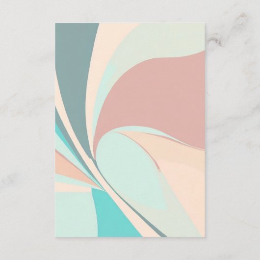 Modern Retro Groovy Peach Blauwgroen & Aqua - Gege Informatiekaartje (Achterkant)