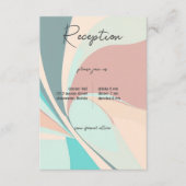 Modern Retro Groovy Peach Blauwgroen & Aqua Recept Informatiekaartje (Voorkant)