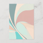 Modern Retro Groovy Peach Blauwgroen & Aqua Recept Informatiekaartje (Achterkant)