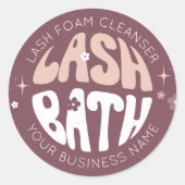 Modern Retro Groovy Wimper Cleanser Lash Bath Ronde Sticker (Voorkant)