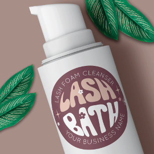 Modern Retro Groovy Wimper Cleanser Lash Bath Ronde Sticker