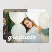 Modern RETRO High School 2 Foto afstuderen Aankondiging (Voorkant / Achterkant)