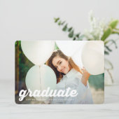 Modern RETRO High School 2 Foto afstuderen Aankondiging (Staand voorkant)