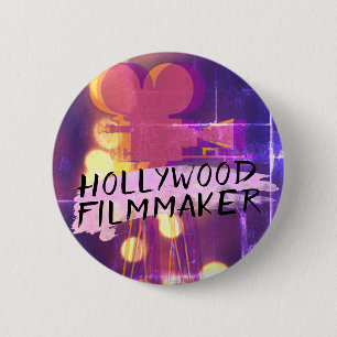Modern Retro Hollywood Filmmaker in het Roze Ronde Button 5,7 Cm