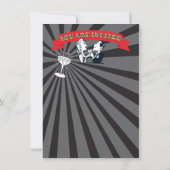 Modern retro Hollywood Red Carpet Party Invitation Kaart (Achterkant)