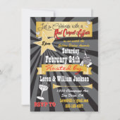 Modern retro Hollywood Red Carpet Party Invitation Kaart (Voorkant)
