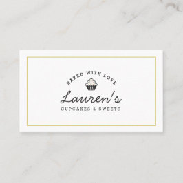 Modern Retro Home Bakery Logo Cupcakes Sweets Cafe Visitekaartje