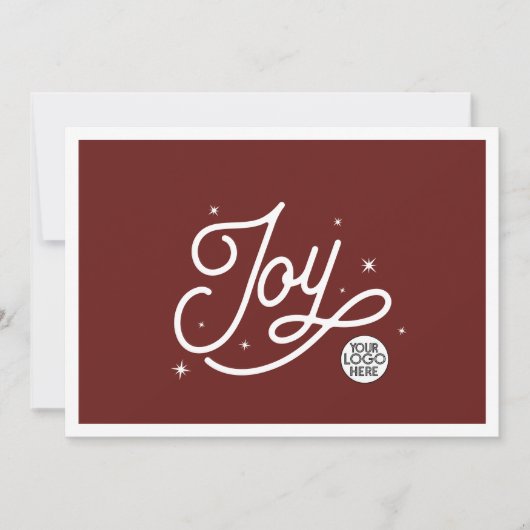 Modern Retro Joy Christmas Zakelijke Logo Feestdagenkaart (Voorkant)