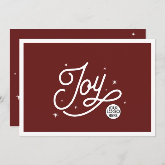 Modern Retro Joy Christmas Zakelijke Logo Feestdagenkaart (Voorkant / Achterkant)