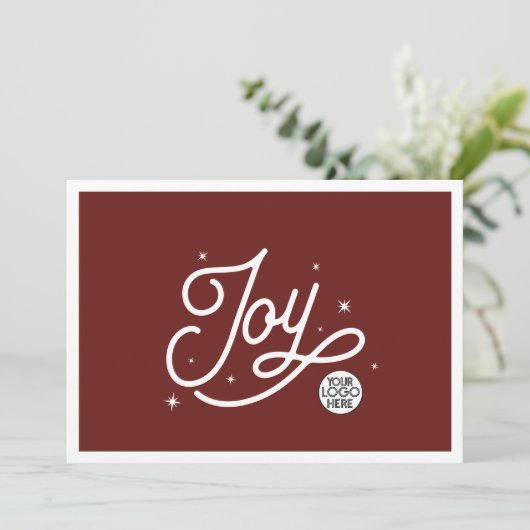 Modern Retro Joy Christmas Zakelijke Logo Feestdagenkaart (Staand voorkant)