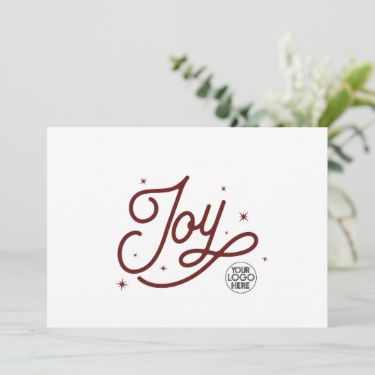 Modern Retro Joy Christmas Zakelijke Logo Feestdagenkaart (Staand voorkant)