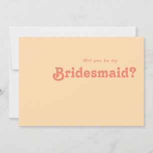 Modern Retro   Kaart Oranje voorstel Bridesmaid