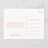 Modern Retro | Koraalfoto Weddenschap Bedankt Briefkaart (Achterkant)