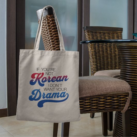 Modern Retro Korean Drama Lover Funny Personalized Tote Bag