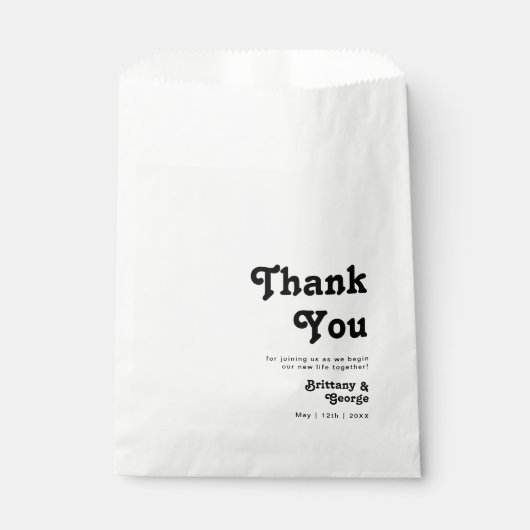 Modern Retro Lettering Bedankt voor je favoriete t Bedankzakje (Voorkant)