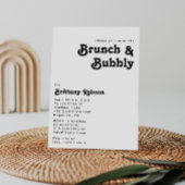 Modern Retro Lettering Brunch en Bubble Kaart