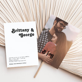 Modern Retro Lettering Casual fotoMonogram Kaart