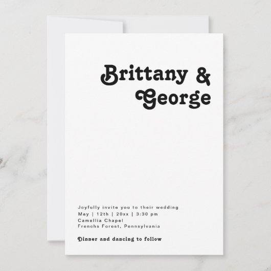 Modern Retro Lettering Casual fotoMonogram Kaart (Voorkant)