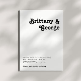 Modern Retro Lettering Casual huwelijksuitnodiging Kaart