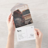 Modern Retro Lettering Faded Fotozegel en verzend All In One Uitnodiging (Afscheurbaar)