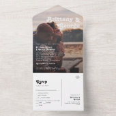 Modern Retro Lettering Faded Fotozegel en verzend All In One Uitnodiging (Binnen)