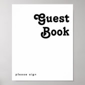 Modern Retro Lettering Guest Book Sign Poster (Voorkant)