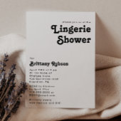 Modern Retro Lettering Lingerie Shower Kaart