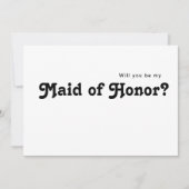 Modern Retro Lettering Maid of Honor proposal card Kaart (Voorkant)