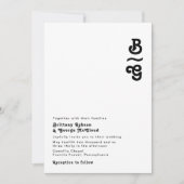 Modern Retro Lettering Monogram Weddenschap Kaart (Voorkant)