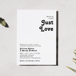 Modern Retro Lettering Niets Fancy huwelijk Kaart