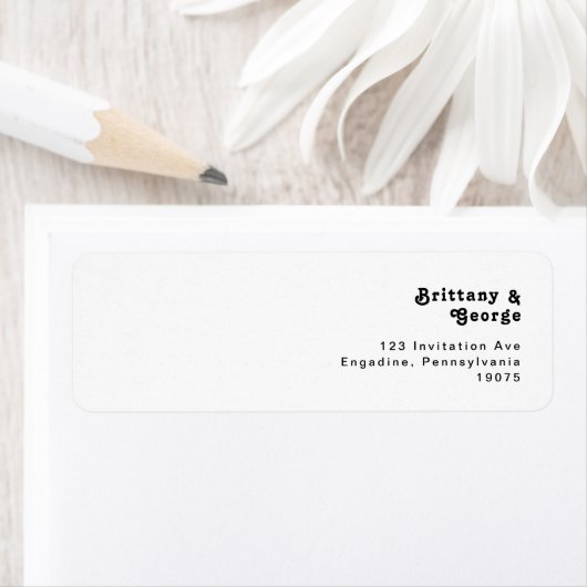 Modern Retro Lettering Return Address Label (Insitu)