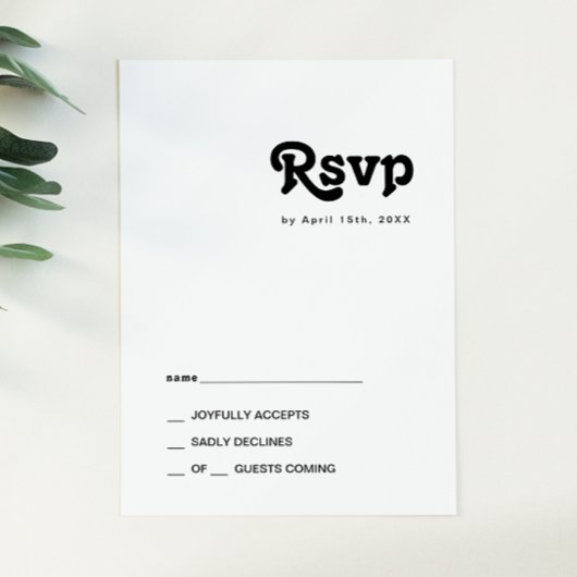 Modern Retro Lettering RSVP-kaart RSVP Kaartje