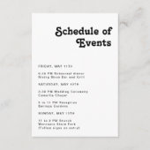 Modern Retro Lettering Schedule of Events Informatiekaartje (Voorkant)