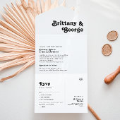 Modern Retro Lettering Seal en Send All In One Uitnodiging