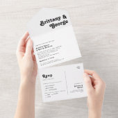 Modern Retro Lettering Seal en Send All In One Uitnodiging (Afscheurbaar)