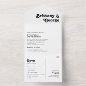 Modern Retro Lettering Seal en Send All In One Uitnodiging (Binnen)