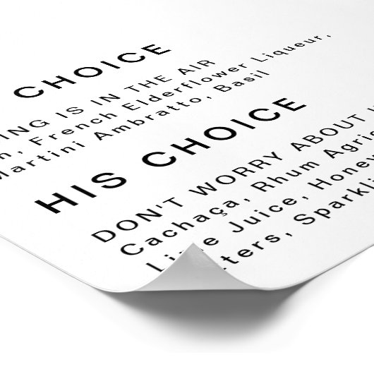 Modern Retro Lettering Signature Dranken Bord Poster (Hoek)