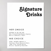 Modern Retro Lettering Signature Dranken Bord Poster (Voorkant)