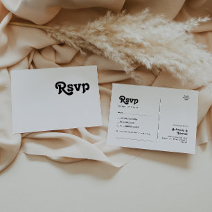 Modern Retro Lettering Song Request RSVP Briefkaar Briefkaart