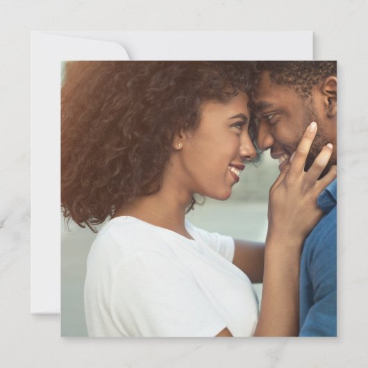 Modern Retro Lettering Square Photo Wedding Kaart (Achterkant)