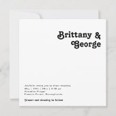 Modern Retro Lettering Square Photo Wedding Kaart (Voorkant)