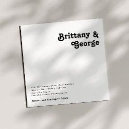 Modern Retro Lettering Square Weddenschap Kaart
