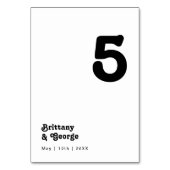 Modern Retro Lettering tabelnummer Kaart (Achterkant)