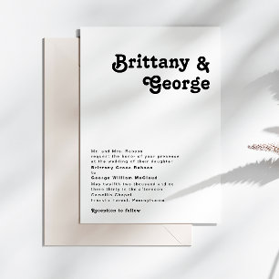 Modern Retro Lettering Traditioneel bruiloft Kaart