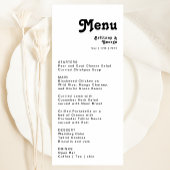 Modern Retro Lettering Weddenrenmenu Menu