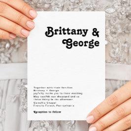 Modern Retro Lettering Weddenschap Kaart
