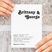 Modern Retro Lettering Weddenschap Kaart